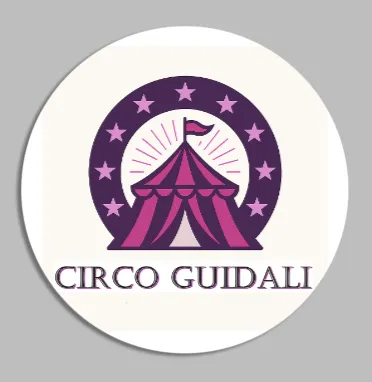 5 adesivi Circo Guidali da 2 cm rotondi
